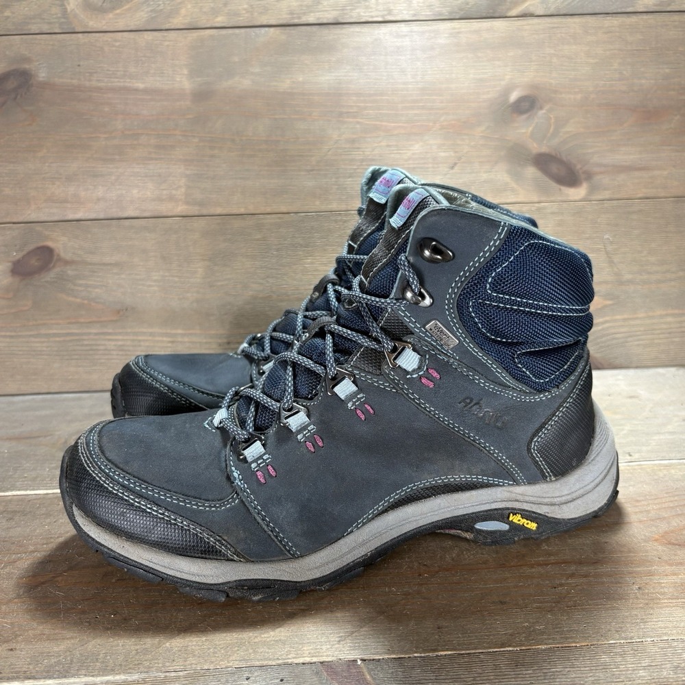 ahnu montara III womens size 7.5 shoes blue leather waterproof hiking boots